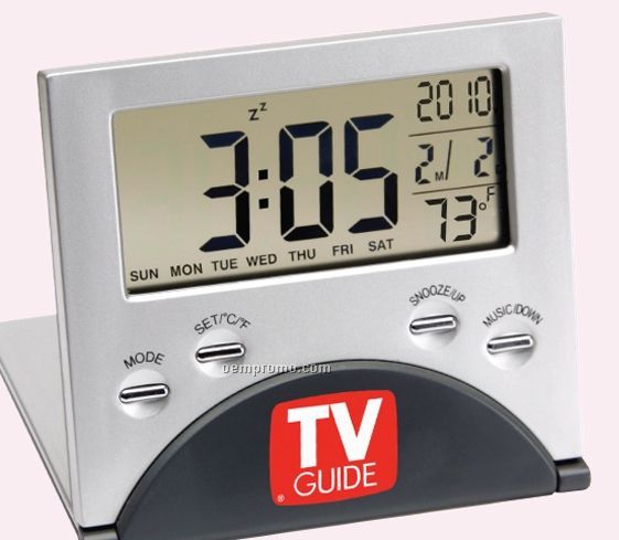 Jumbo Lcd Travel Alarm Clock W/Temperature Display (Pad Print)