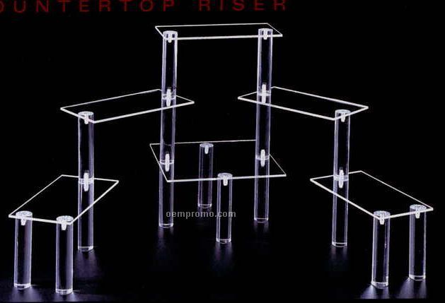 Mirror Rectangular Multi Level Display Riser W/ 3 Shelves (3