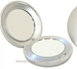 Silver Light-up Compact Mirror (Printed)