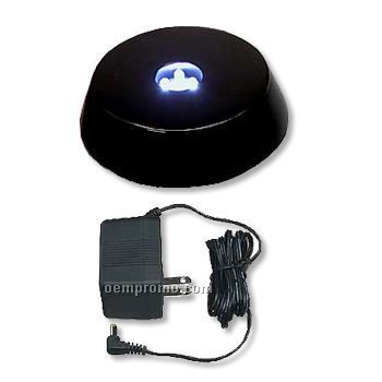 Small Round Piano Finish LED Lighted Base