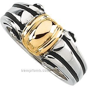 Sterling Silver Sterling Silver Two Tone Freeform Ring