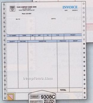 Classic Product Invoice W/ Packing Slip (4 Part)