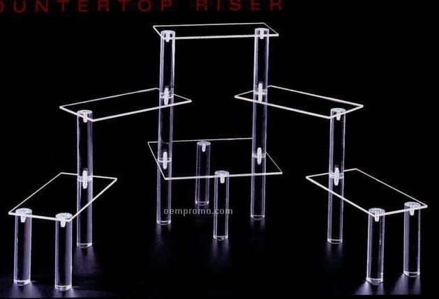 Clear Rectangular Multi Level Display Riser W/ 6 Shelves (3"X6" Shelves)