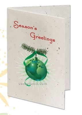 Seeded Paper Holiday Card - Season's Greetings (Ornament)