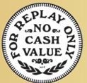 Stock For Replay Only No Cash Value Token (1.000 Zinc Size)