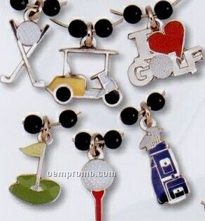 Golf Related Stock Wine Glass Charm Set
