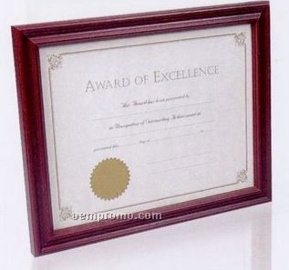 Hardwood Certificate Frame W/ Cherry Stained Finish