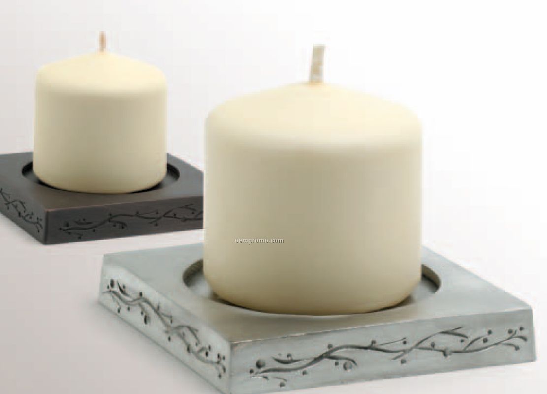 Illuminate Silver Or Bronze Cherry Blossom Pewter Candle Base