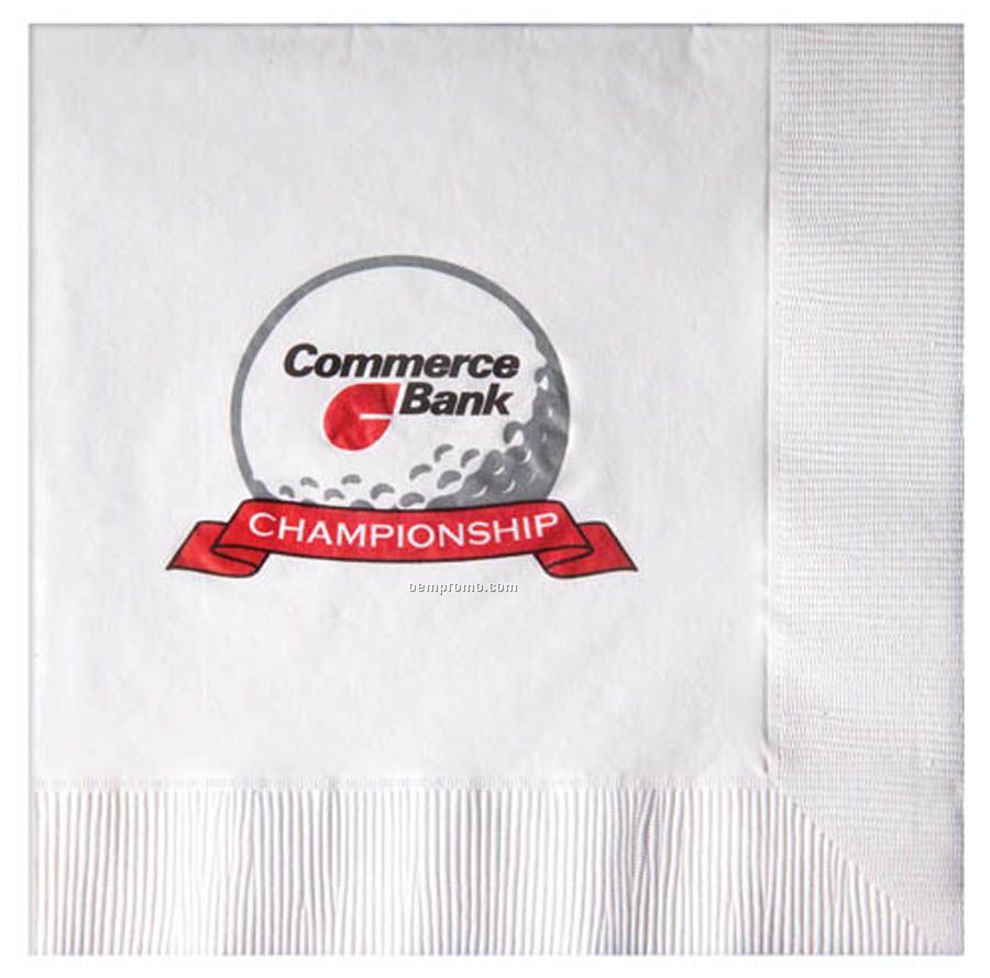 White 3-ply Coin Edge Embossed Luncheon Napkins