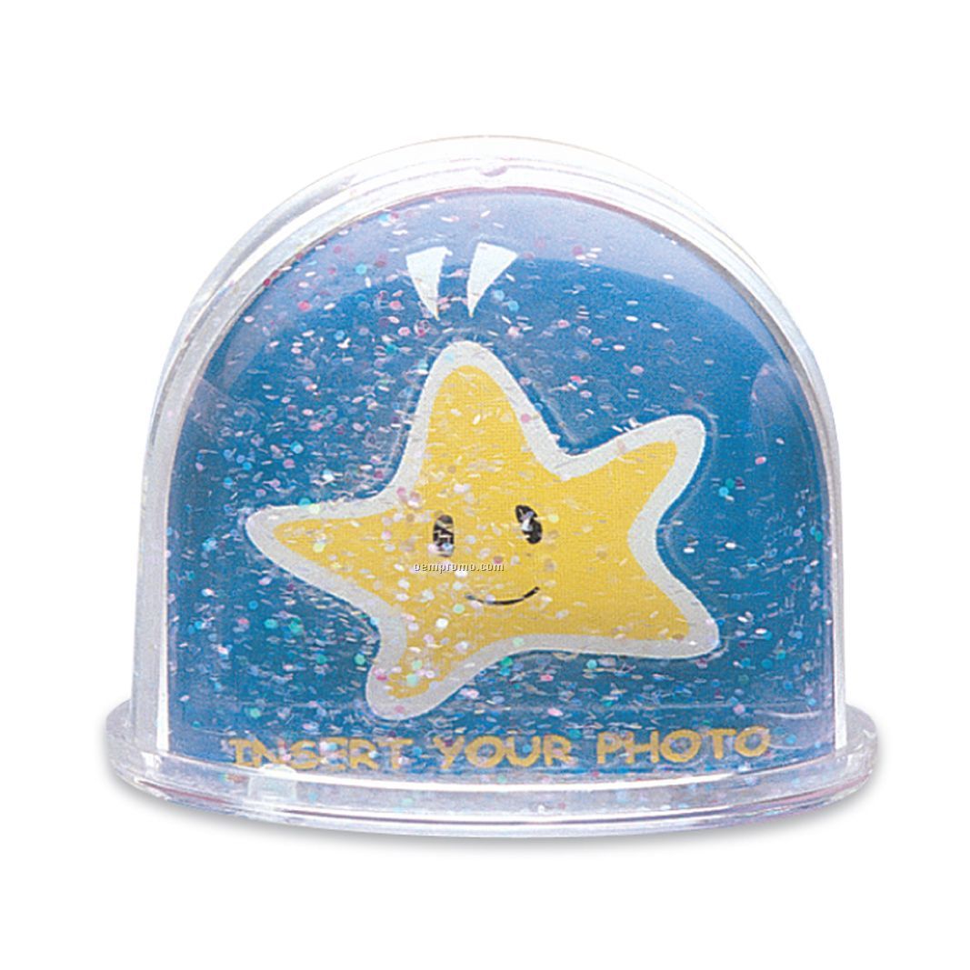 Glitter Only Dome Shaped Water Globe/ Removable Plate (3-1/2"X3")