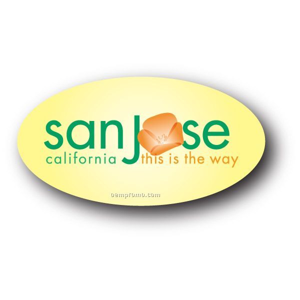 Oval Name Badge With Pin Back (1.5"X3")