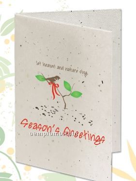 Seeded Paper Holiday Card - Let Heaven And Nature Sing
