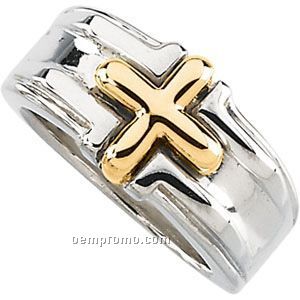 Sterling Silver Two Tone Freeform Ring
