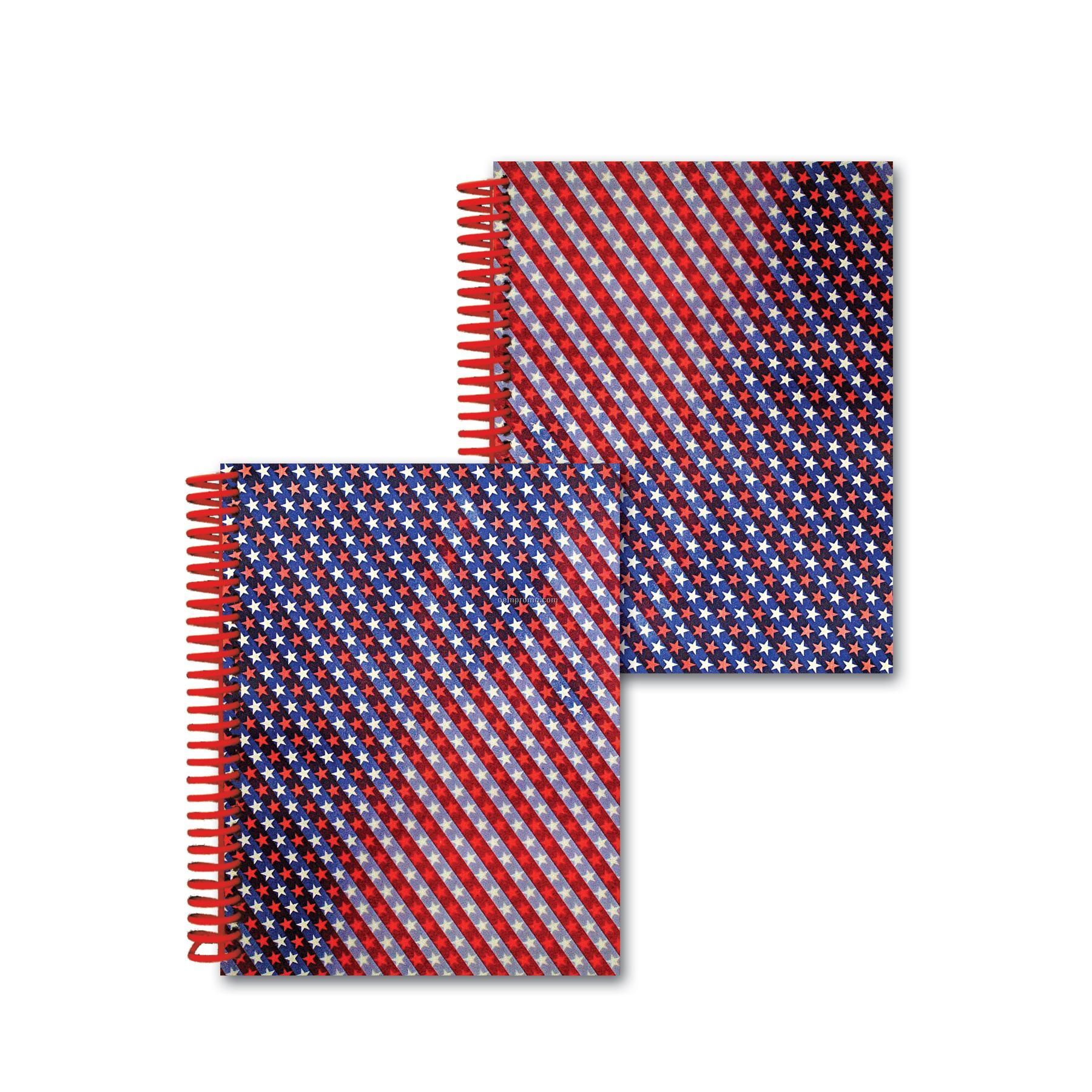 3d Lenticular Notebook (Stock) Animated Stars And Stripes (Blank)
