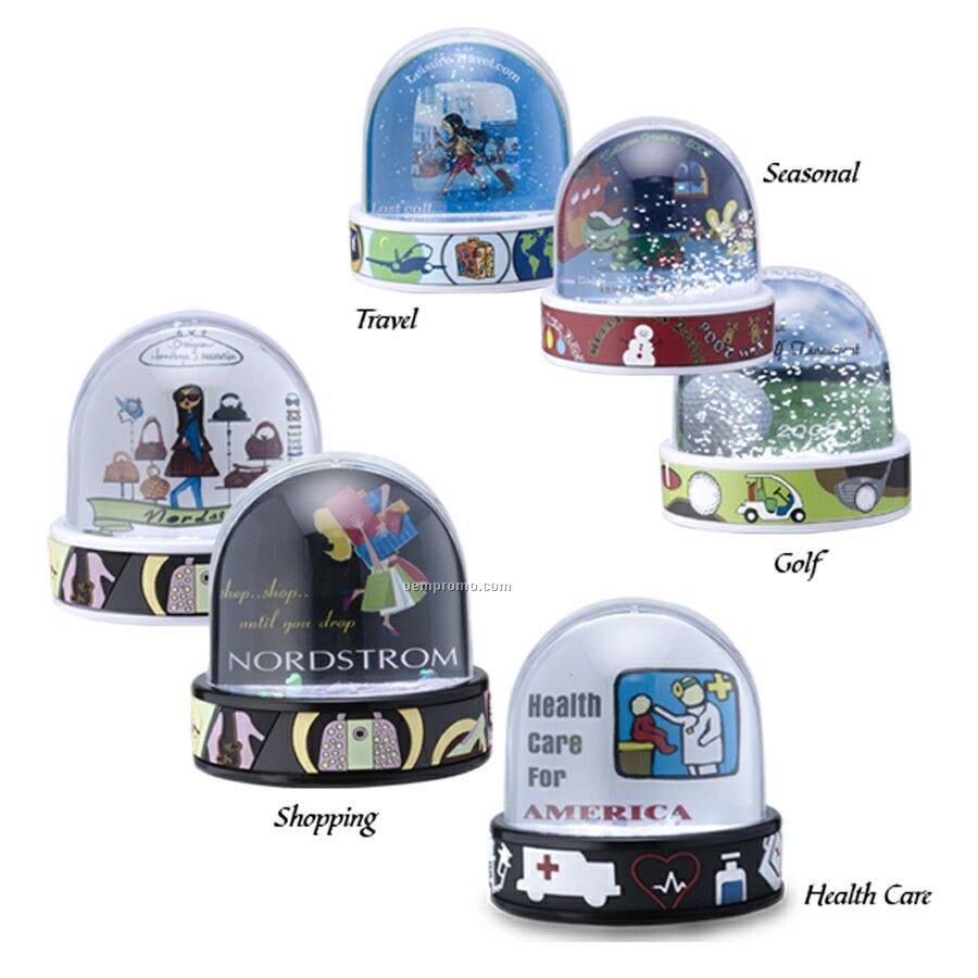 Dome-shaped Water Globe W/Custom Insert And 2d Dimensional Pvc Strap.