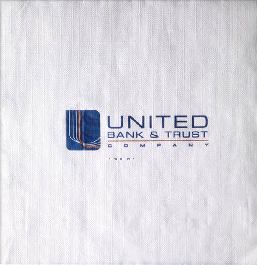 White 1-ply Over-all Linen Embossed Semi-crepe Luncheon Napkins