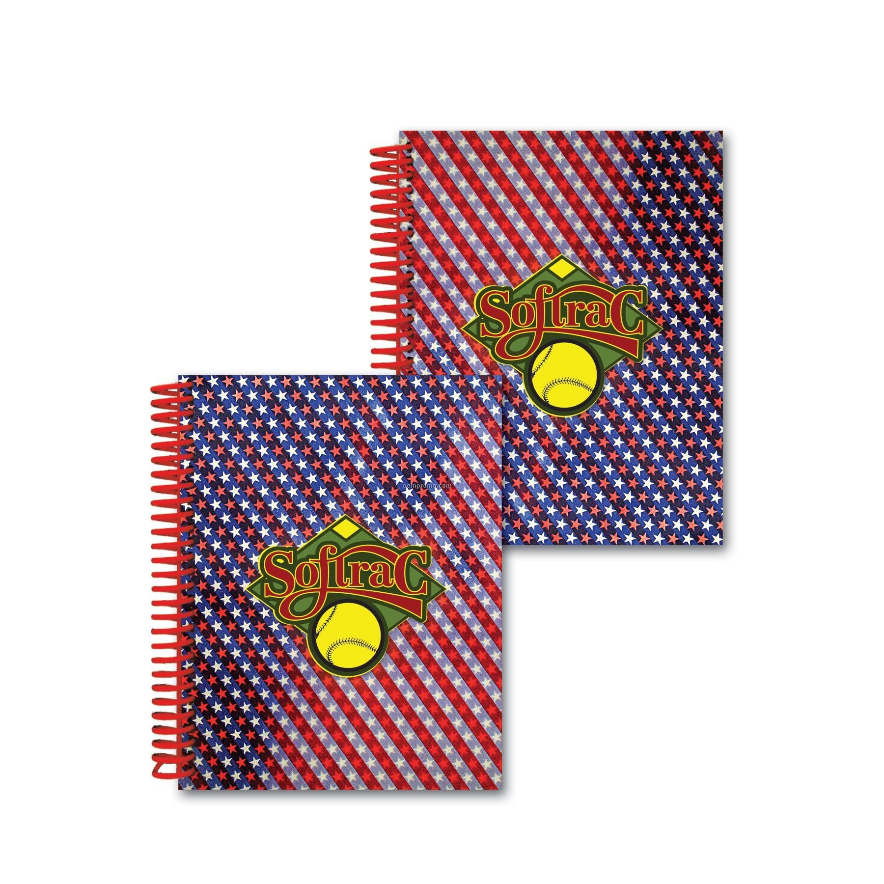 3d Lenticular 4x5 Notebook Stock Animated Stars And Stripes (Custom)