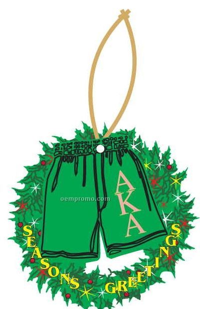 Alpha Kappa Alpha Sorority Shorts Wreath Ornament/ Mirror Back(10 Sq. Inch)
