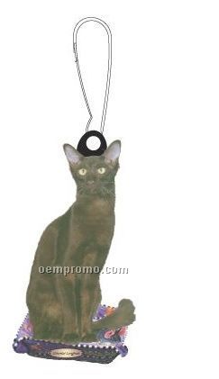 Oriental Longhair Cat Zipper Pull