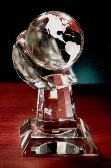 Globe On Hand Award (7"X4")