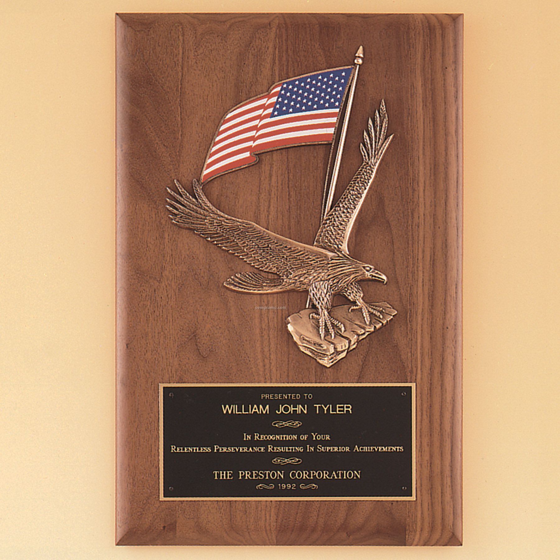 Large Eagle Casting On Solid American Walnut Plaque Y