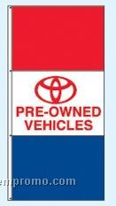 Single Face Dealer Free Flying Drape Flags - Toyota Pre Owned Vehicles
