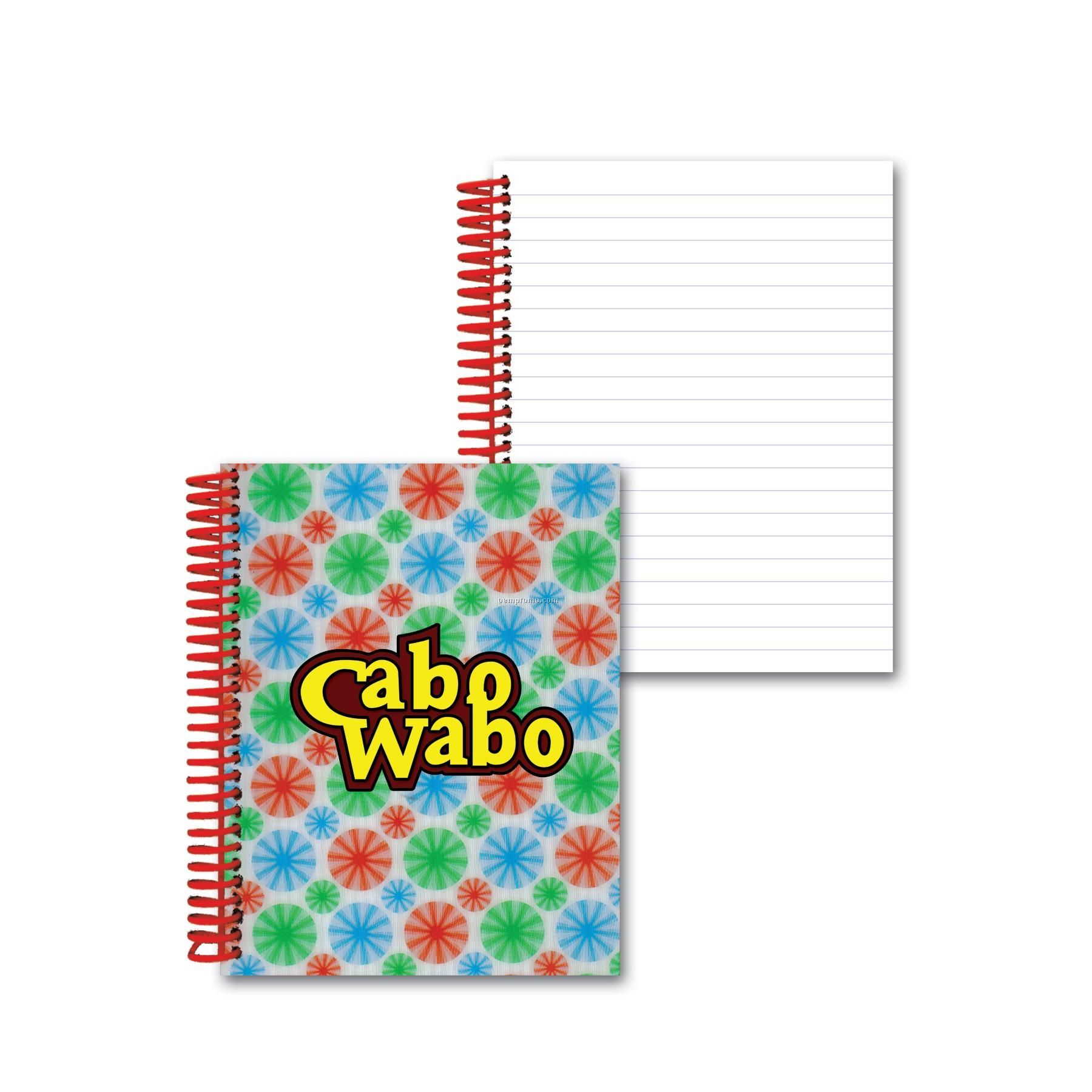 3d Lenticular Notebook; Stock Multi-colored Spinning Circles (Custom)