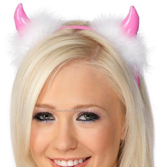 Pink Devil Horn Headband