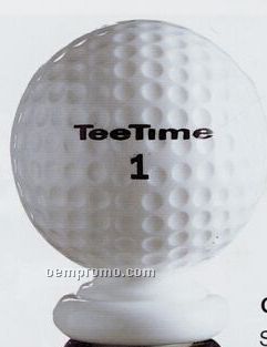 Tee Time White Acrylic Golf Ball Stopper