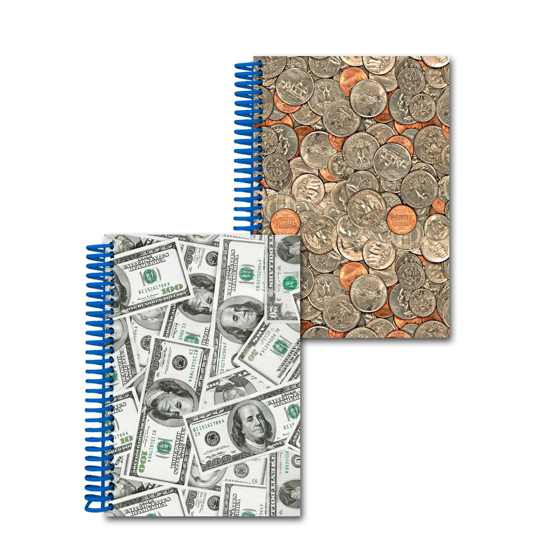 3d Lenticular Notebook; Stock; Dollars And Cents (Blanks)
