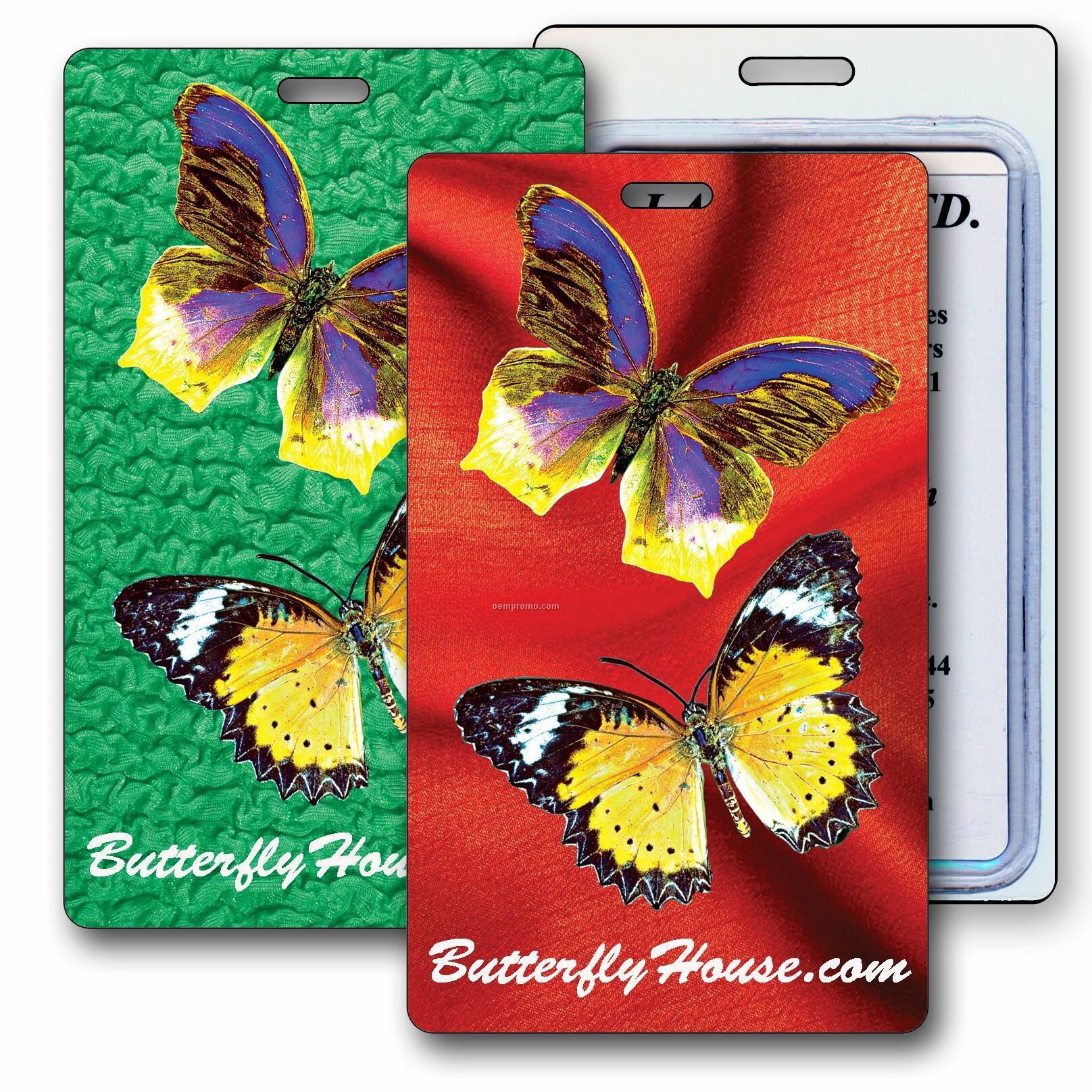 Luggage Tag 3d Lenticular 3-d Butterflies Stock Image (Blank Product)