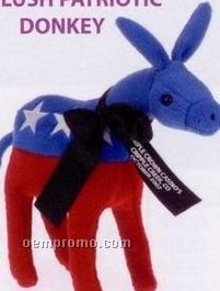 Stock Patriotic Donkey Plush Animal