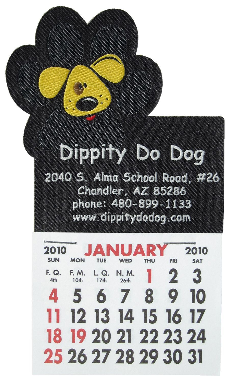 Woven Stick-on Calendar With Paw Print