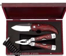 Maxam 2 PC Patented Assisted Opening Knife And Multi-tool Set