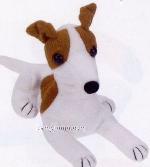 White & Brown Greyhound Beanie Stuffed Animal