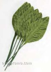2.5" Corsage Rose Green Leaves