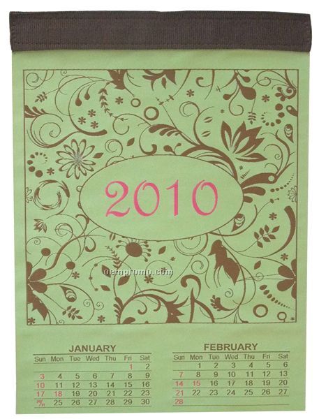 Elite Fabric Wall Calendar With Webbing On Top