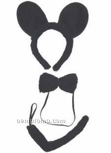 Mickey Mouse Costume Set W/Headband, Bow Tie & Tail