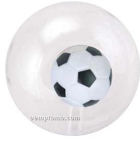 16" Inflatable Transparent Beach Ball W/ Inflatable Soccer Insert