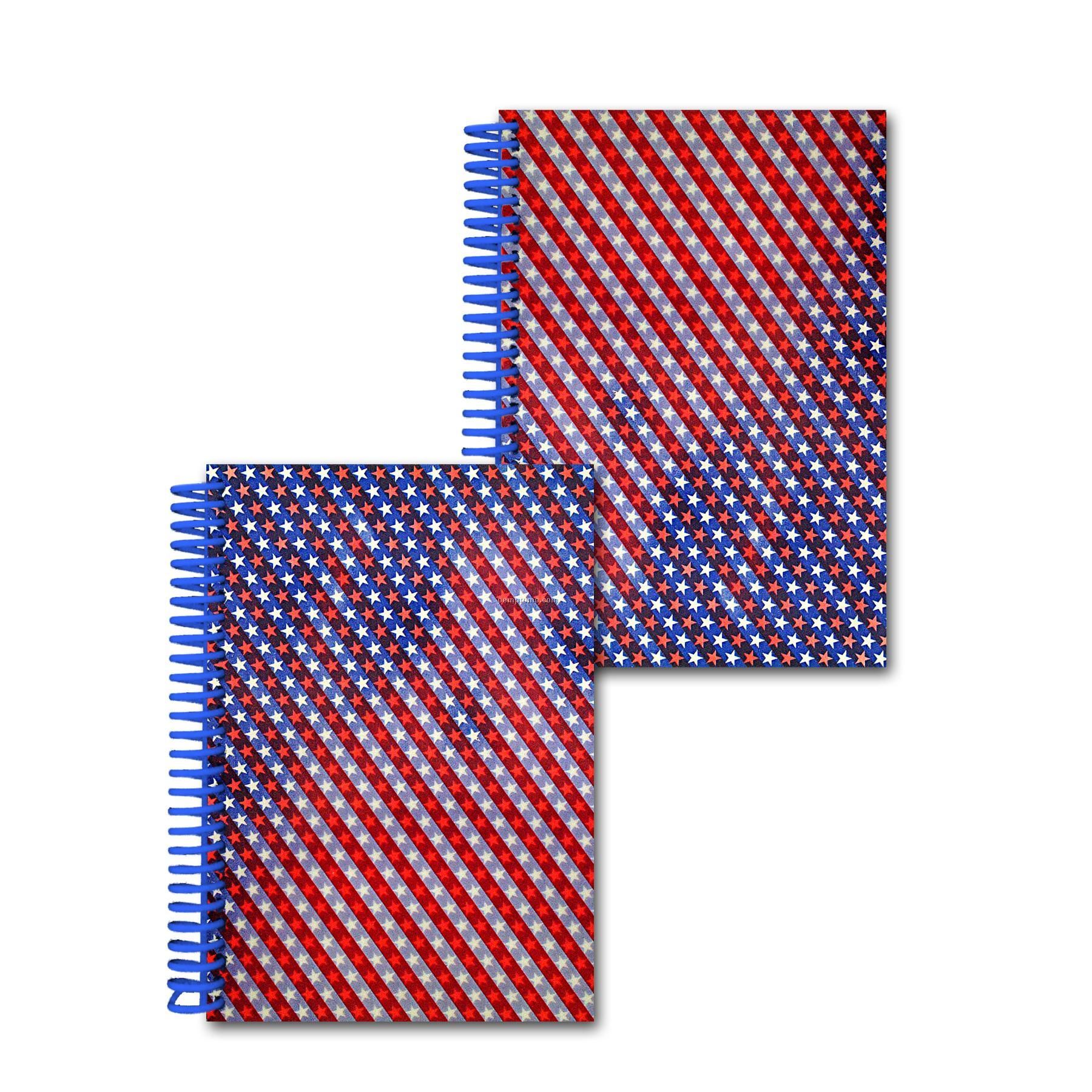 3d Lenticular Notebook Stock/Animated Stars And Stripes (Blanks)