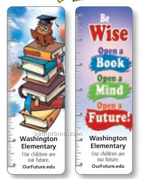 Lenticular Flip Image Bookmark/Rulers (Be Wise Open A Book)