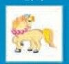 Animals Stock Temporary Tattoo - Yellow Pony (1.5"X1.5")