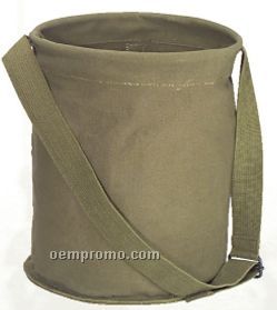 Large Olive Green Drab Canvas Water Bucket