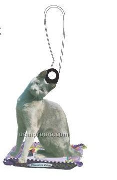 Russian Blue Cat Zipper Pull