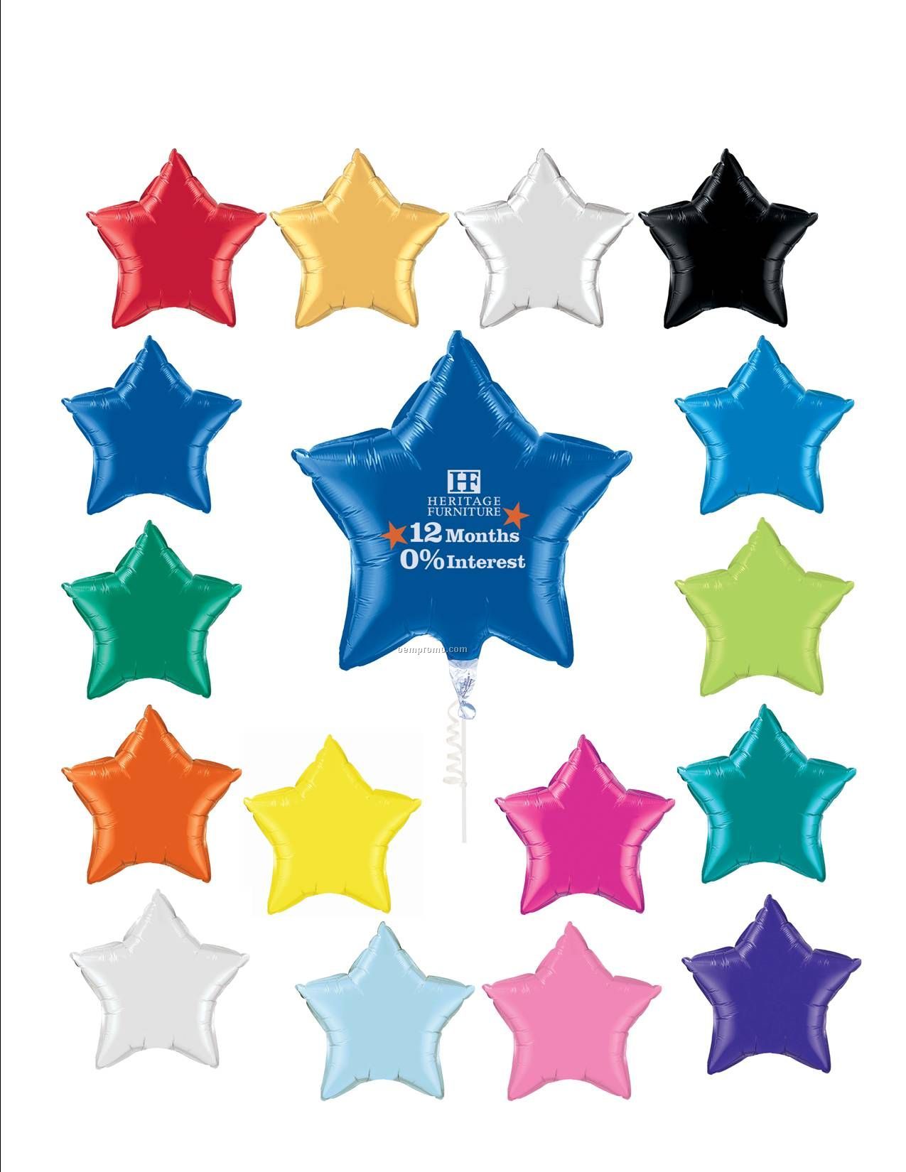 Star Microfoil Balloon - 2 Color / 1 Side Imprint (20")