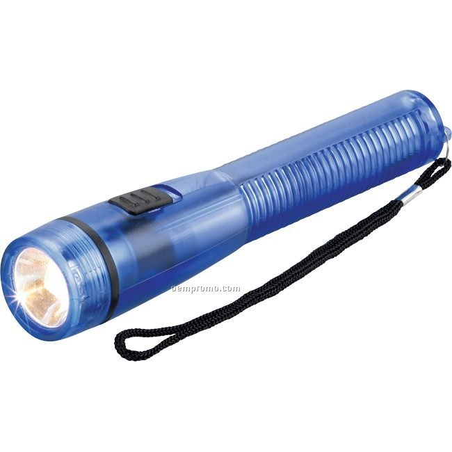 Translucent Blue Plastic Flashlight