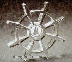 Acrylic Paperweight Up To 16 Square Inches / Ship's Wheel