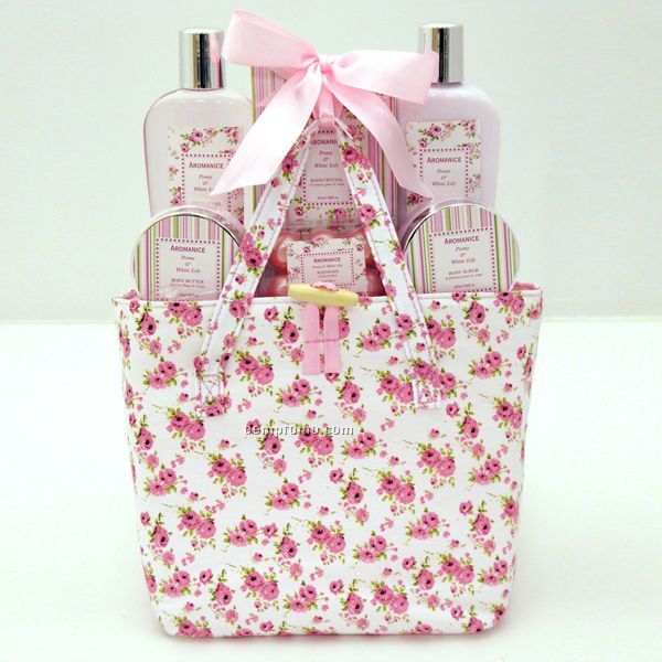 Floral Spa Set And Tote