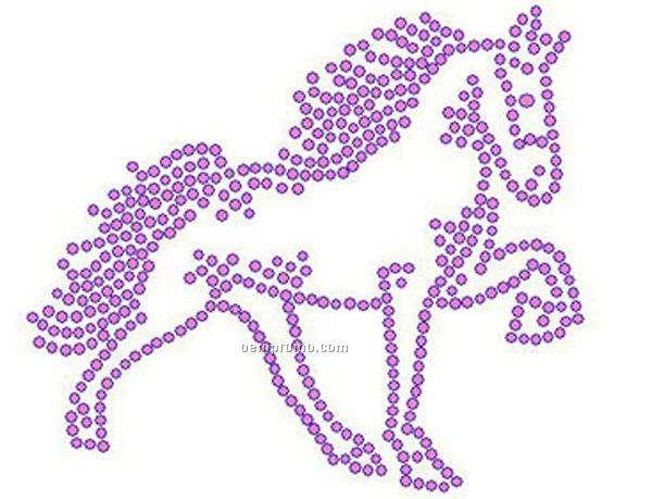 Horse Rhinestone Transfer Pink Large