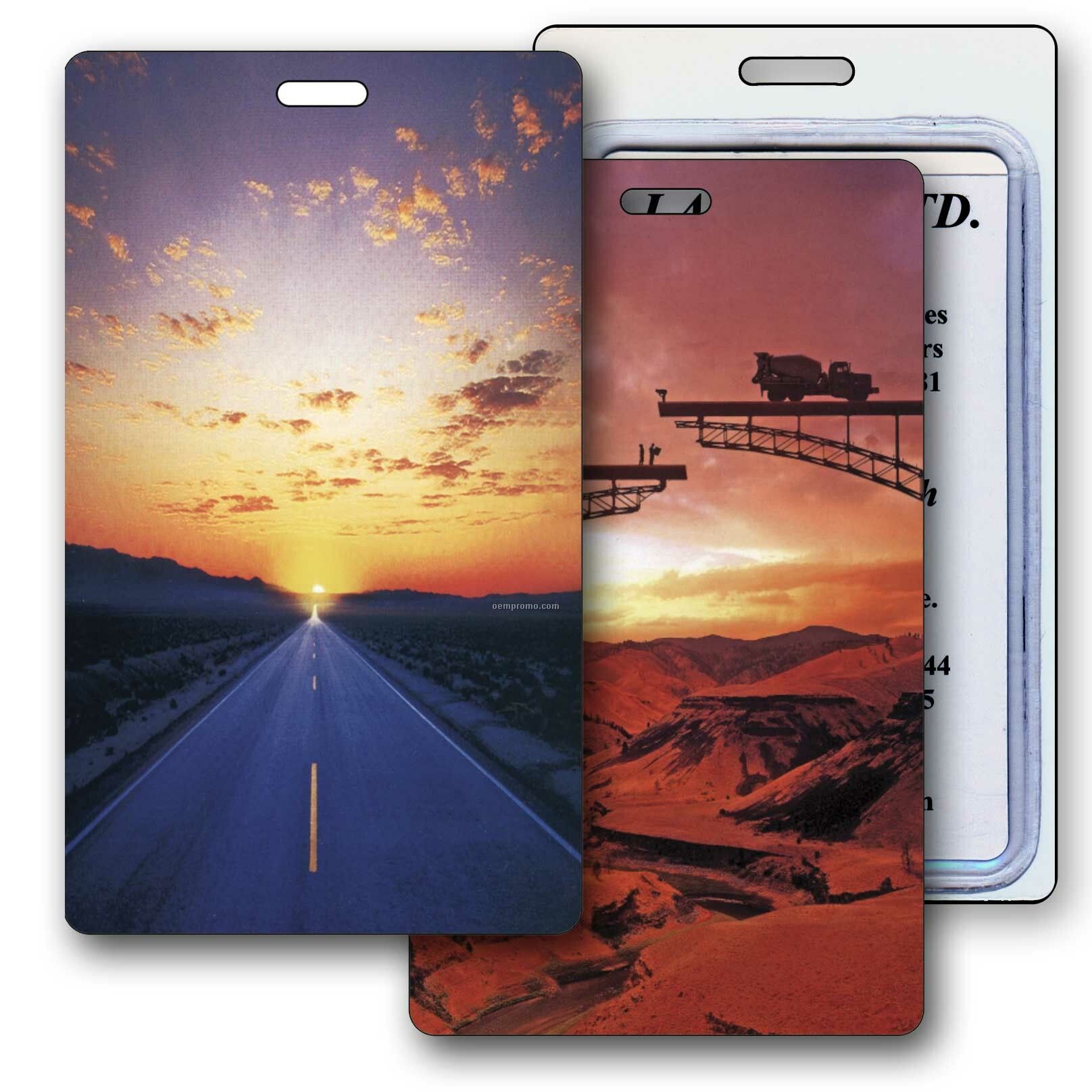 Luggage Tag 3d Lenticular Highway And Bridge Stock Image (Blank Product)
